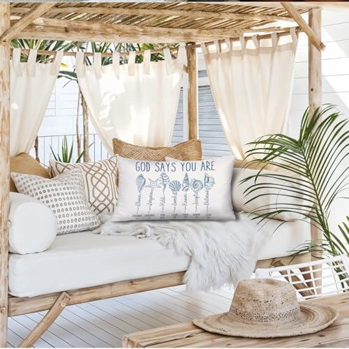 Blue Beach Ocean Christian 12x20 Pillow Cover, Christian Home Decor, God Says - Image 6