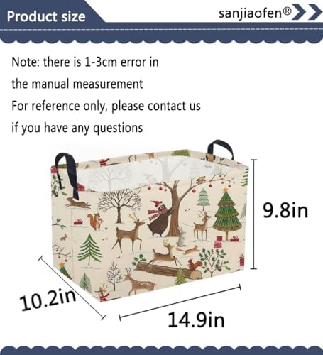 Sanjiaofeng Rectangular Christmas Basket Animal Storage Bins, Cute Storage - Image 2