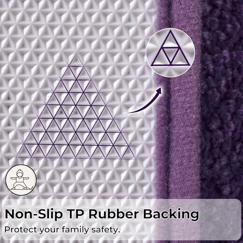 GRANNY SAYS Purple Bathroom Rugs Set 3 Piece, Soft Microfiber Bath Mats - Image 7