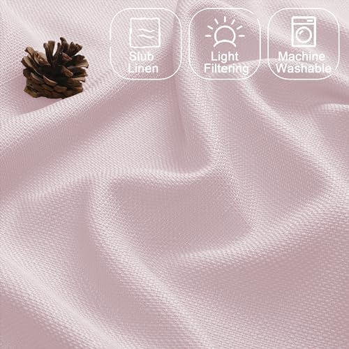 Chyhomenyc Blush Pink Valance for Windows, Light Filtering Faux Linen Solid - Image 3