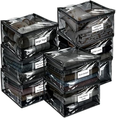 Plastic Storage Bags with Easy-Glide Zipper, Durable Clear Vinyl Zippered by Kikerike