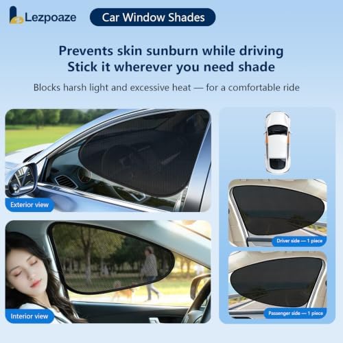 2-Pack Car Window Shades | Mesh Static Adsorption Side Window Sunshade | - Image 6