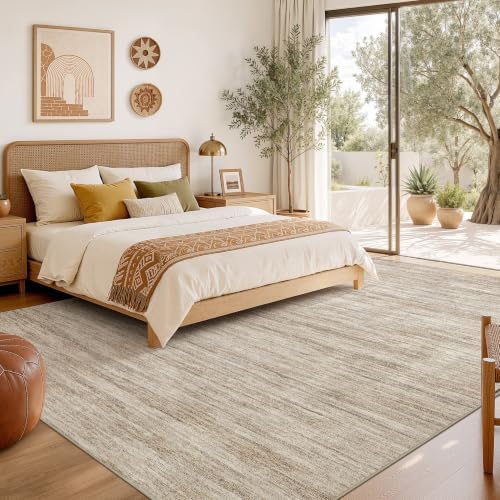 Nakagishi 8X10 Area Rugs Living Room: Washable Large Vintage Rug Neutral - Image 6