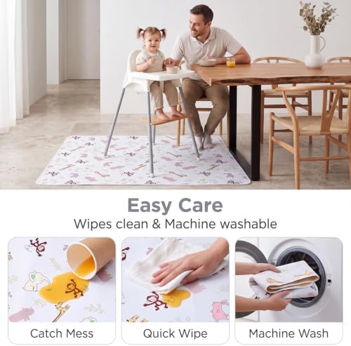 Splat Mat for Under High Chair, Waterproof Washable High Chair Floor Mat - Image 2