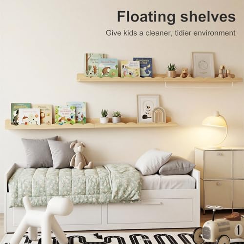 Fixwal Nursery Shelves, 24 Inch Floating Bookshelves - Image 4