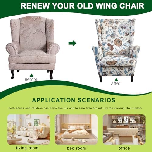 CRFATOP Wingback Chair Covers Wing Armchair Slipcovers - Image 5