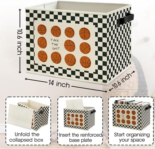 Vintage Basketball Nursery Storage Bins Box - Image 6