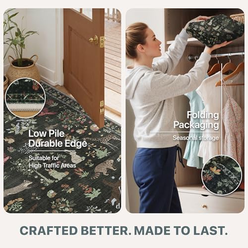 BESBLEE 2'6X10 Washable Kitchen Runner Rug, Animal Non Slip - Image 5