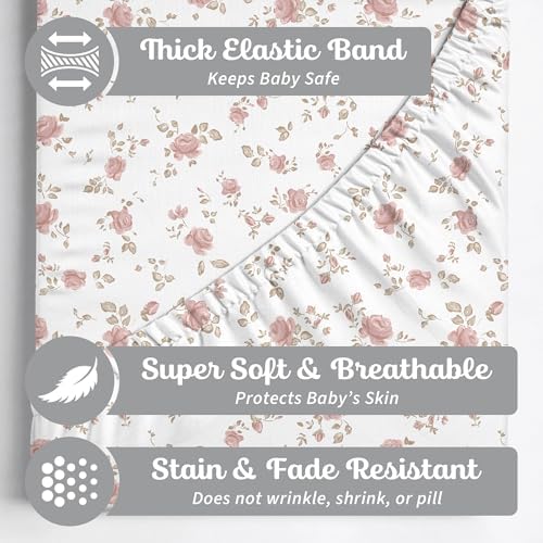 Sorrel + Fern Baby Crib Sheets Neutral, Fitted 2-Pack Girl & Boy - Image 2