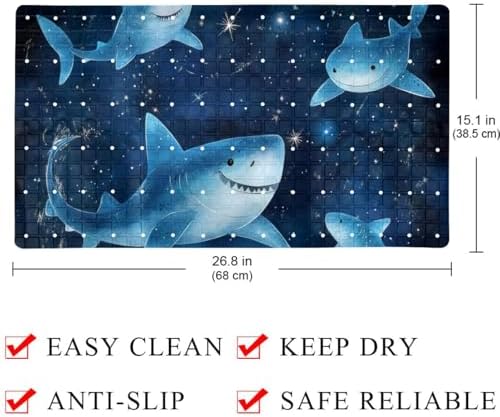 Non Slip Bathtub and Shower Mat 26.8x15.1 inch, Bath Mat - Image 4