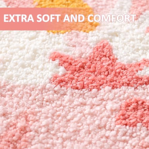 Bathroom Rug Mat, Cute Round Flower Bath Mat - Image 6