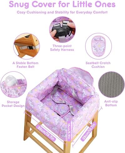 High Chair Cover Portable with Harness, Waterproof Baby Seat Cover - Image 3