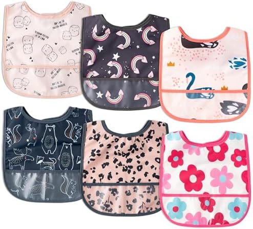6Pcs Waterproof Toddler Bibs Baby Feeding Bib by 2ooya