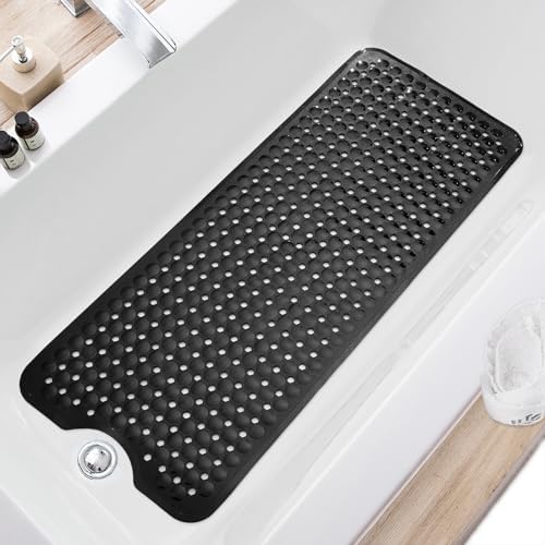 TEESHLY Bath Tub and Shower Mats, Non Slip 40 x 16 Inch Extra Long Bathtub Mat by TEESHLY