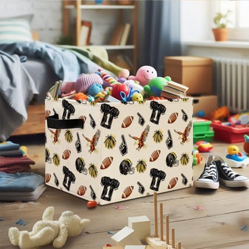 Football Boys Storage Bins, Football Lovers Players Fans Gifts Collapsible - Image 5