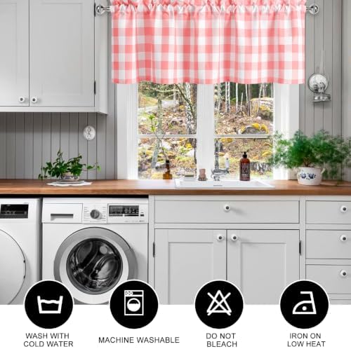 Hiasan Buffalo Plaid Curtains Valances, 60W x 18L, 1 Panel - Image 6