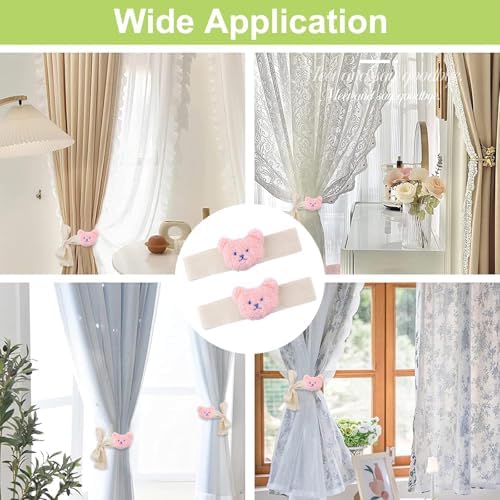 Cute Cartoon Animal Curtain Tiebacks 4Pcs Drape Rope Holdbacks - Image 7