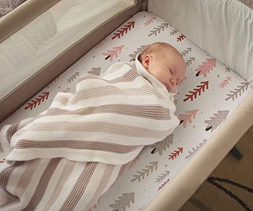 BROLEX 2 Pack Mini Crib Sheets, Stretchy Portable Fitted Playard Sheet Set - Image 5