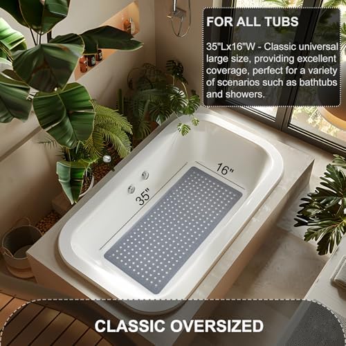 TEESHLY Bath Mat for Tub & Shower, Non Slip Soft Bathmat - Image 5