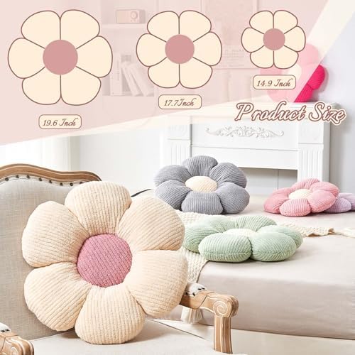 Kcvvcr Flower Throw Pillow, Soft Black 17.7" Shaped Floor Pillow - Image 2