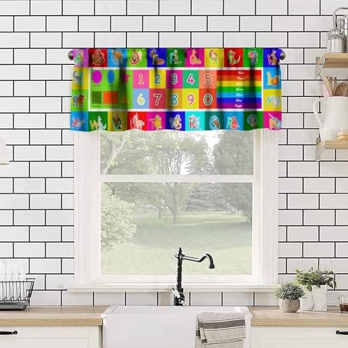 Kids Classroom ABC Valance Curtain Cartoon Toddler Colourful Animals ABC - Image 2