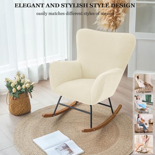 Levoberg Nursery Rocking Chair Cover Stretch Rocker Glider Chairs Cover - Image 4