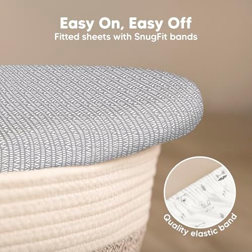 2-Pack Baby Bassinet Sheets Girl, 33x17 Bedside Sheets - Image 5