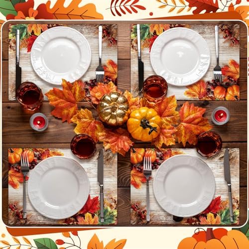 Eaasty 100pcs Disposable Maple Leaf Paper Placemats Fall Table Place Mat - Image 6