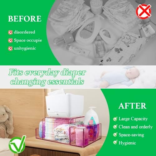 NANYEZH Acrylic Diaper Caddy, Baby Wipes Organizer - Image 3