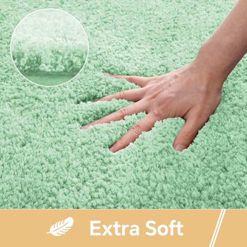 Polyester Bathroom Rug 36"x60" Light Green, Large Soft Bath Mat - Image 3