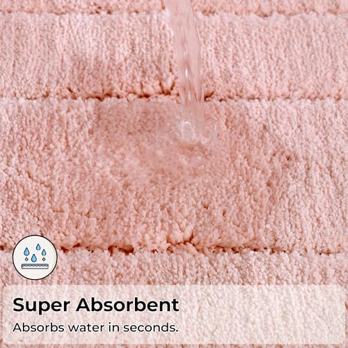 GRANNY SAYS Pink U Shaped Toilet Rug 20" x 24", Non-Slip Bath Mat - Image 5