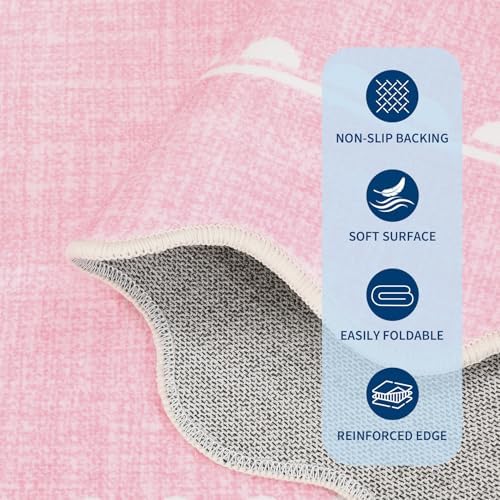 GarveeHome Scalloped Bow Rug 5x7 Washable Pink Rugs - Image 6