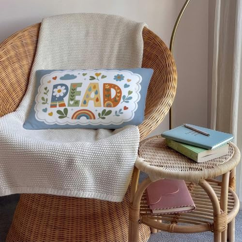 Boho Floral Kids Reading Corner Decor 12x20 Pillow Cover - Image 4