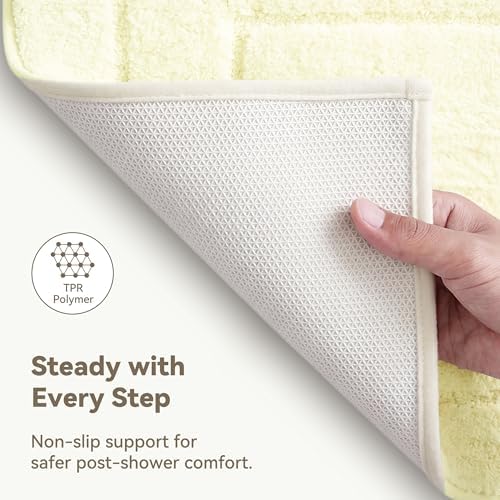 GRANNY SAYS Ivory Bathroom Rug 16" x 24", Non-Slip Microfiber Bath Mat - Image 5