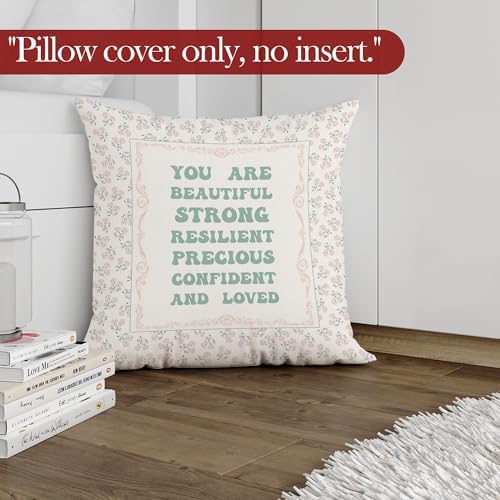Inspirational Girl Nursery Throw Pillow Cover 18x18 Inches, Baby Girl Nursery - Image 3