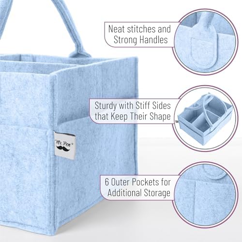 Mr. Pen- Baby Diaper Caddy Organizer, Sky Bliss - Image 3