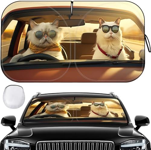 Car Windshield Sun Shade Foldable UV Reflector Front Window Animal Sunshade by Pleneal