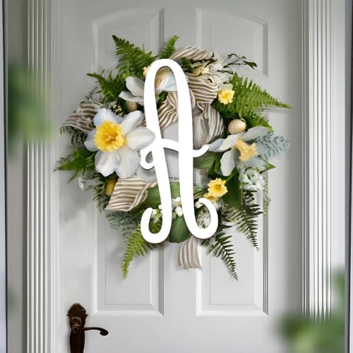 Wooden Letters 12 Inch for Wall Decor Large Cursive Wood Monogram Letters I - Image 3