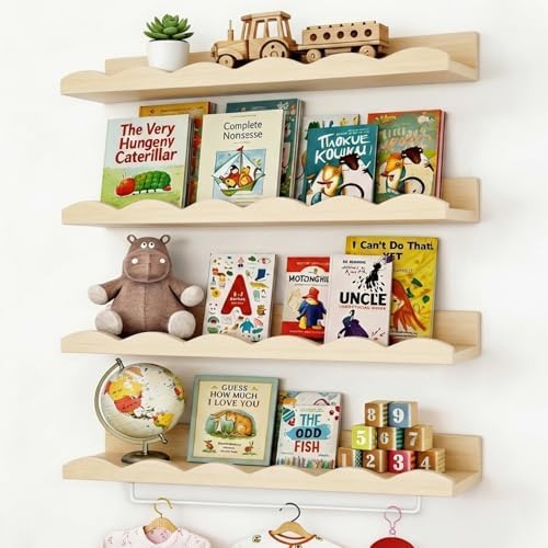 Fixwal Nursery Book Shelves, 16.5 Inch Floating Bookshelves by Fixwal