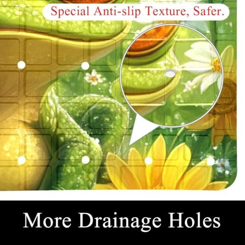 Bath Tub Shower Mat, Washable Bathtub Floor Mats, Suction Cups and Drain Holes - Image 2