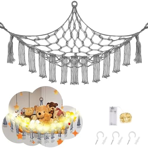 CERETIA Stuffed Animal Hammock Large Corner Plushie Net Storage by CERETIA
