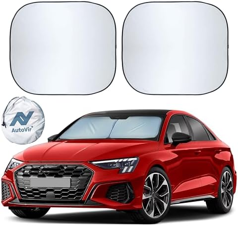Autovir 2 Piece Car Windshield Sun Shade Foldable | Durable Polyester by Autovir