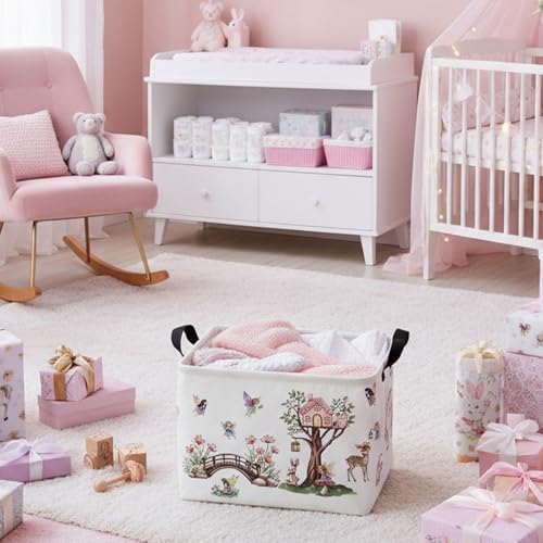 Kid Cute Rectangle Storage Basket Baby Toy Clothes Storage Bin Nursery Playroom - Image 4