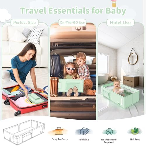 Baby Bathtub, Converts Shower to Tub, Foldable Toddler Tub - Image 6