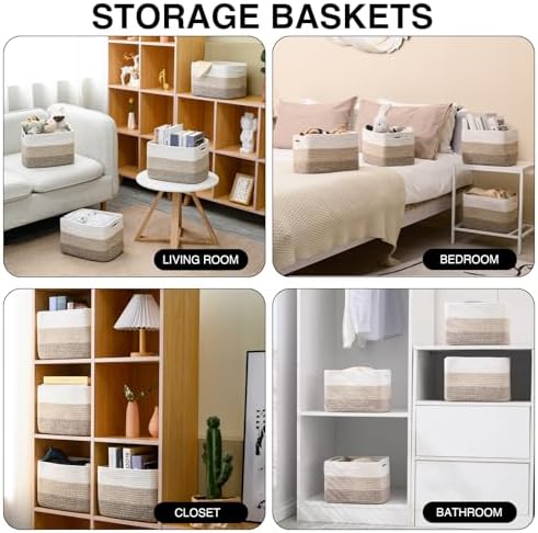 ICERZCZ Shelf Baskets for Organizing, Storage Baskets for Shelves, Woven - Image 4