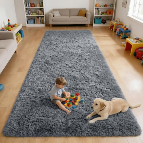OLANLY 4x11 Area Rugs for Living Room Bedroom, Machine Washable Soft Fluffy by OLANLY
