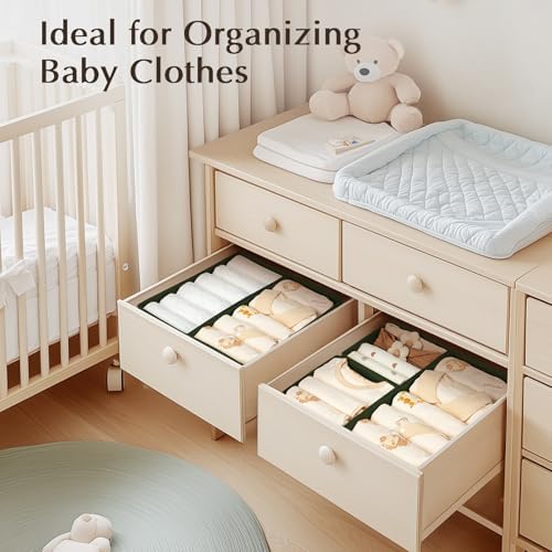 DIMJ Drawer Organizers Clothes, Fabric Closet Organizers and Storage, Shallow - Image 5
