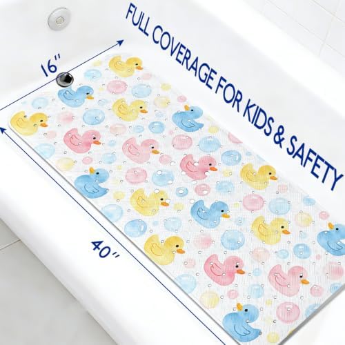 Kids Bathtub Mat Non Slip, 40 x 16 Inch Tub Mat - Image 2
