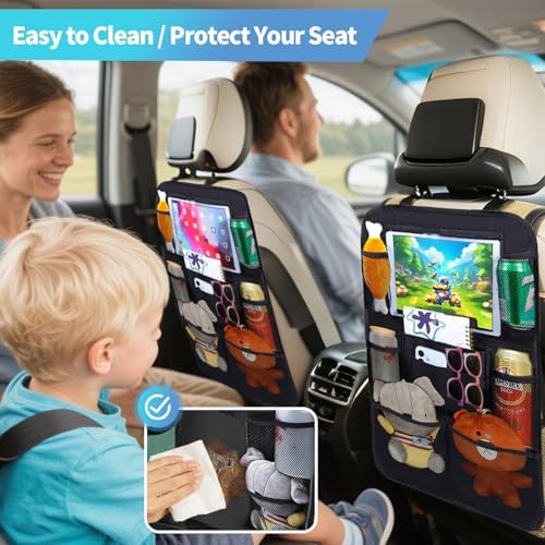TCJJ Car Seat Organiser Backseat Kick Mats Oxford Back Seat Protector - Image 7