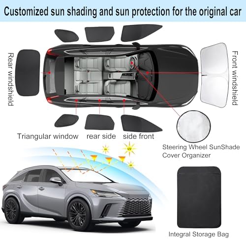 TINGLU Window Shades for Lexus RX 2023-2025 2026 Accessories Car Side Full - Image 3